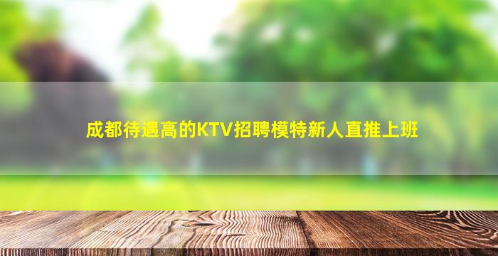 成都待遇高的KTV招聘模特新人直推上班